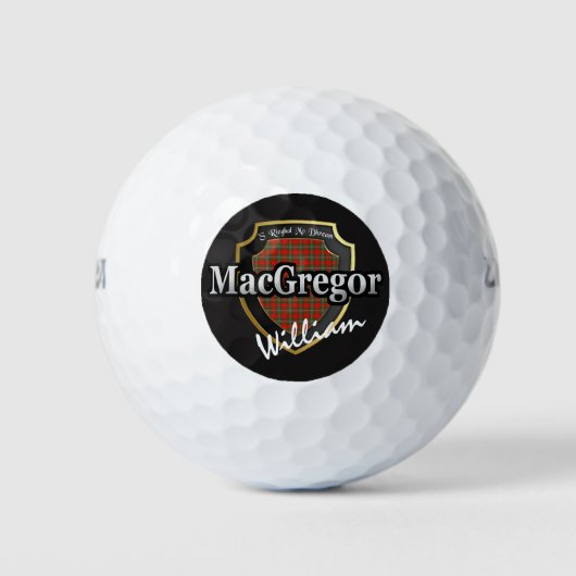 Schotse clan MacGregor personaliseert Jouw naam Golfballen (Voorkant)