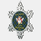 Schotse Clan MacKenzie Kerstversiering Tin Sneeuwvlok Ornament (Rechts)
