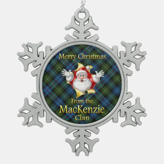 Schotse Clan MacKenzie Kerstversiering Tin Sneeuwvlok Ornament (Voorkant)