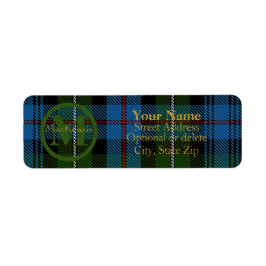 Schotse clan MacKenzie Tartan Gold Name-Initiaal Etiket