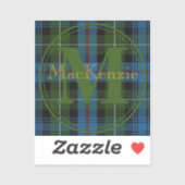Schotse clan MacKenzie Tartan Gold Name-Initiaal Sticker (Vel)