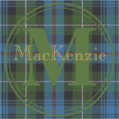 Schotse clan MacKenzie Tartan Gold Name-Initiaal Sticker (Voorkant)