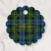 Schotse clan MacKenzie Tartan Gold Name/Monogram Bedankjes Labels (Achterkant)