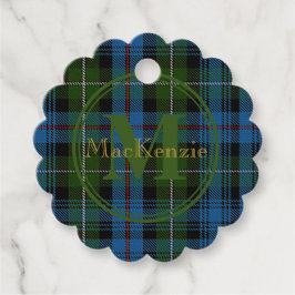 Schotse clan MacKenzie Tartan Gold Name/Monogram Bedankjes Labels