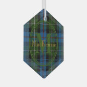 Schotse clan MacKenzie Tartan Gold Name/Monogram Glas Ornament (Voorkant Rechts)