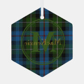 Schotse clan MacKenzie Tartan Gold Name/Monogram Glas Ornament (Achterkant)