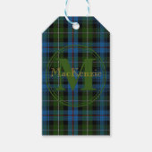 Schotse Clan MacKenzie Tartan Gouden Naam/Monogram Cadeaulabel (Voorkant)