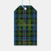 Schotse Clan MacKenzie Tartan Gouden Naam/Monogram Cadeaulabel (Achterkant)