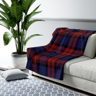 Schotse Clan MacLachlan Tartan Rood Paars Geruit Fleece Deken