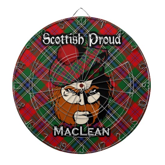 Schotse Clan MacLean Tartan Dartboard Dartbord (Voorkant)