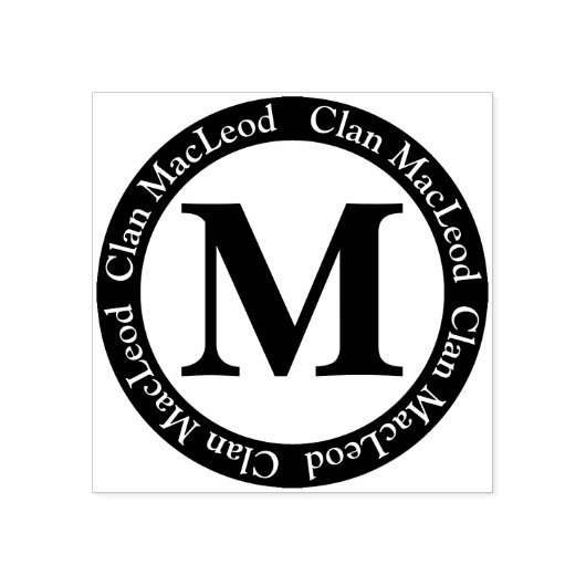Schotse Clan MacLeod Letter M Monogram Rubberstempel (Afrduk)