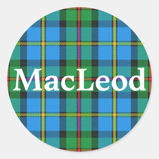 Schotse Clan MacLeod van Harris Tartan Plaid Ronde Sticker (Voorkant)