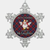 Schotse Clan McLaughlin MacLachlan Kerstmis Tin Sneeuwvlok Ornament (Voorkant)