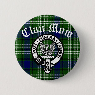 Schotse Clan Mow Crest & Tartan Ronde Button 5,7 Cm