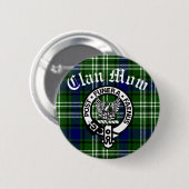 Schotse Clan Mow Crest & Tartan Ronde Button 5,7 Cm (Voorkant /achterkant)