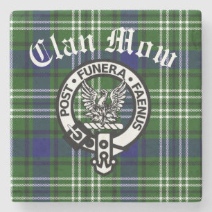 Schotse Clan Mow Crest & Tartan Stenen Onderzetter