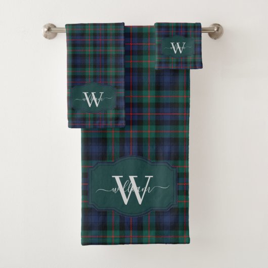 Schotse Clan Murray van Atholl Tartan Monogram Bad Handdoek (Insitu)