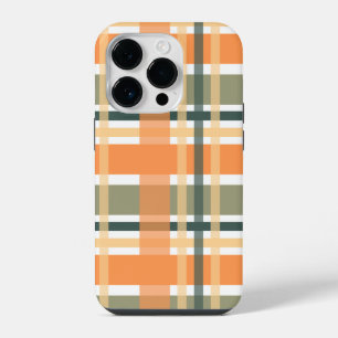 Schotse clan plaid oranje groen geruit geruit iPhone 14 plus hoesje