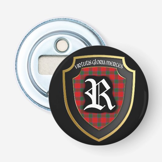 Schotse Clan Robertson Flesopener Button Flesopener (Voorkant)