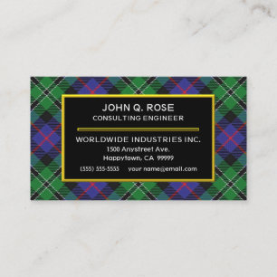 Schotse Clan Roos Hunting Tartan Plaid Visitekaartje