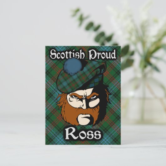 Schotse Clan Ross Tartan Briefkaart (Staand voorkant)