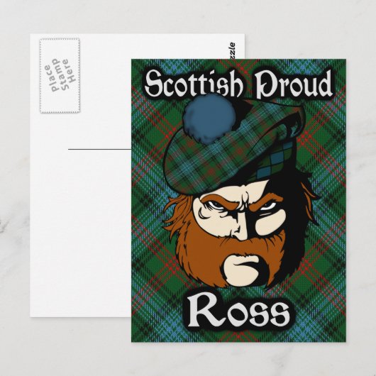 Schotse Clan Ross Tartan Briefkaart (Voorkant / Achterkant)