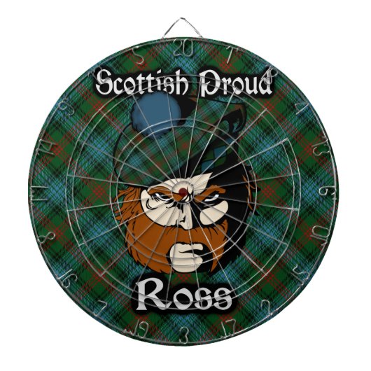 Schotse Clan Ross Tartan Dartboard Dartbord (Voorkant)