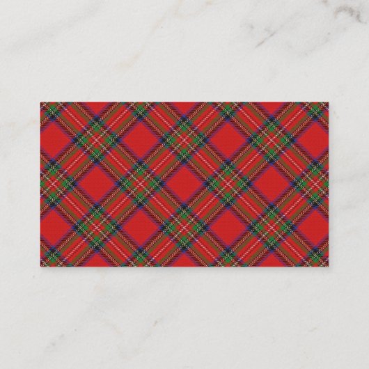 Schotse Clan Stewart Tartan Plaid Visitekaartje (Achterkant)