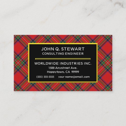 Schotse Clan Stewart Tartan Plaid Visitekaartje (Voorkant)