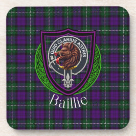 Schotse Clan Tartan en Wapen van Baillie Bier Onderzetter