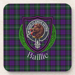Schotse Clan Tartan en Wapen van Baillie Bier Onderzetter