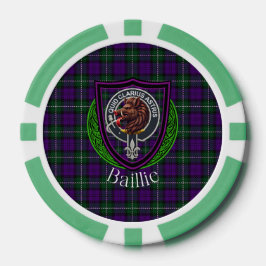 Schotse Clan Tartan en Wapen van Baillie Poker Chips