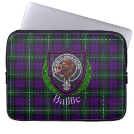 Schotse Clan Tartan en Wapen van de Baillie-famili Laptop Sleeve