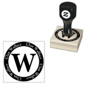 Schotse Clan Wallace Letter W Monogram Rubberstempel (Gestempeld)