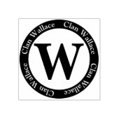 Schotse Clan Wallace Letter W Monogram Rubberstempel (Afrduk)