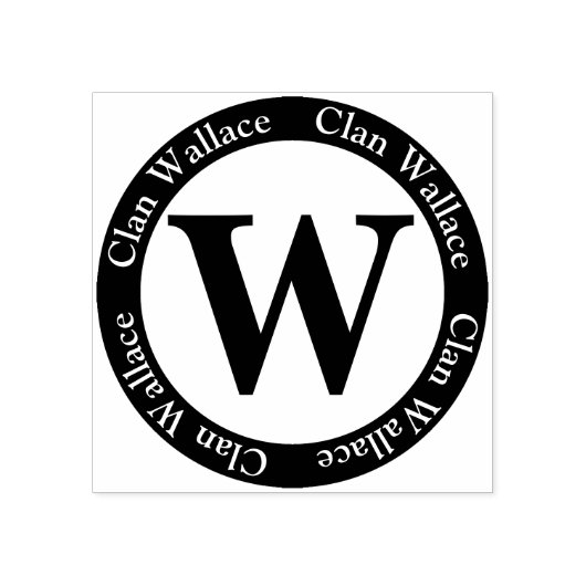 Schotse Clan Wallace Letter W Monogram Rubberstempel (Afrduk)