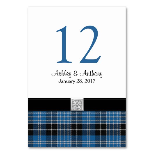 Schotse Clark Tartan bruiloft Kaart (Voorkant)