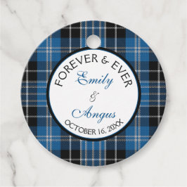Schotse Clarke Clark Tartan bruiloft Save a Date Bedankjes Labels