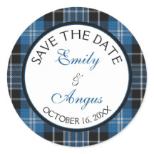 Schotse Clarke Clark Tartan bruiloft Save a Date