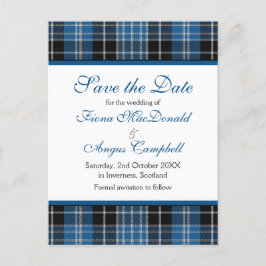Schotse Clarke Clark Tartan bruiloft Save the Date Aankondigingskaart