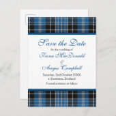 Schotse Clarke Clark Tartan bruiloft Save the Date Aankondigingskaart (Voorkant / Achterkant)