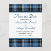 Schotse Clarke Clark Tartan bruiloft Save the Date Aankondigingskaart (Voorkant)