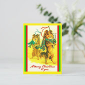  Schotse Collies, Bagpipes Kerst Briefkaart (Staand voorkant)