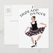Schotse Country Danser Briefkaart (Voorkant / Achterkant)