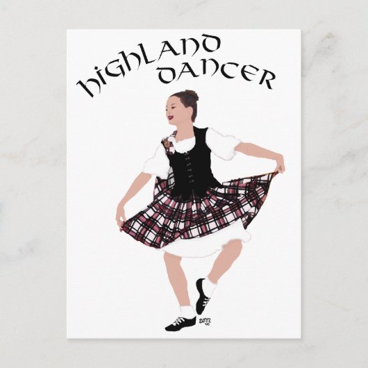 Schotse Country Danser Briefkaart (Voorkant)