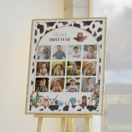 Schotse Cowboy Eerste Verjaardag Mijlpaal Bord Poster