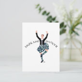 Schotse Danser Highland Fling Briefkaart (Staand voorkant)