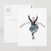 Schotse Danser Highland Fling Briefkaart (Voorkant / Achterkant)