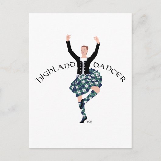 Schotse Danser Highland Fling Briefkaart (Voorkant)