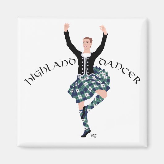 Schotse Danser Highland Fling Magneet (Voorkant)